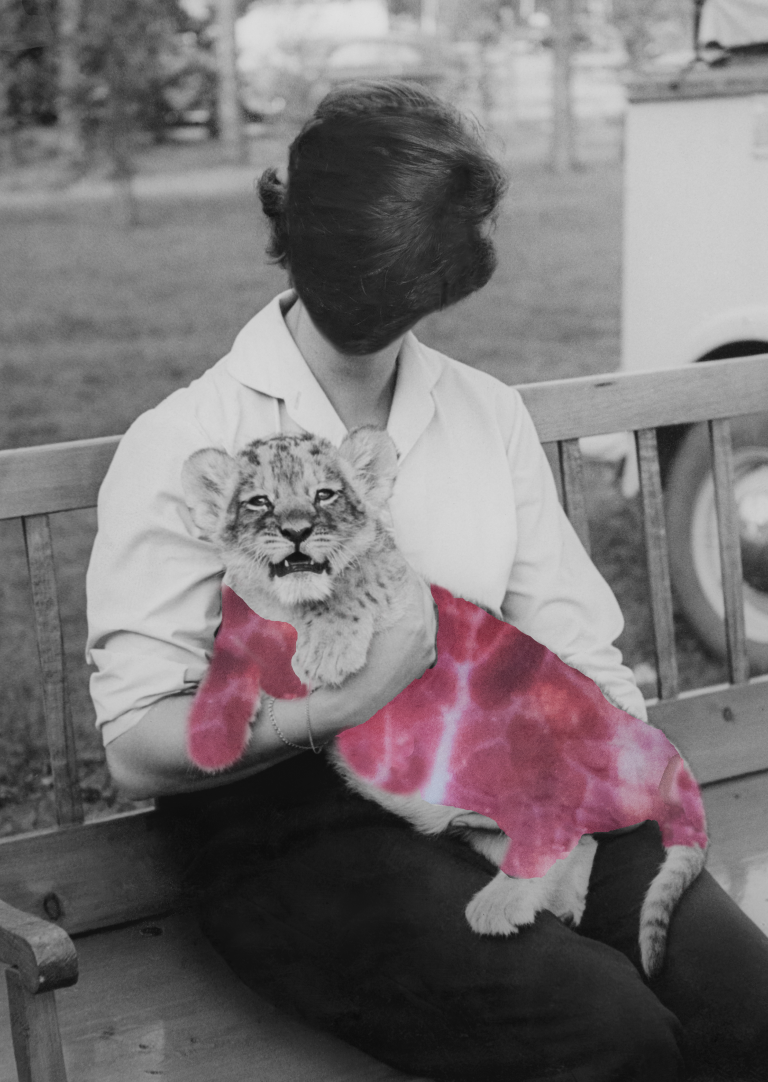 Katinka Goldberg, Grandmother with lion (2019), Bristningar (Rupture) series