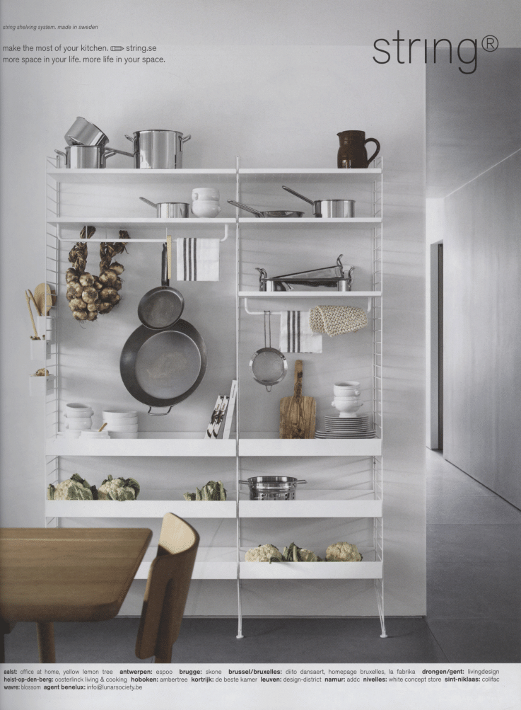 Werbung für String-Regale aus der Zeitschrift Gäel Maison, 2018